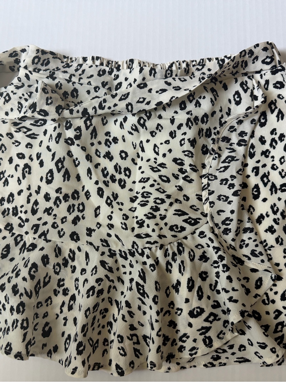 Altar'd State Cream and Black Leopard Print Mini Skirt